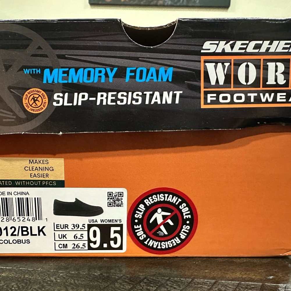 Skechers Black Work Footwear with Memory Foam